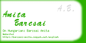 anita barcsai business card